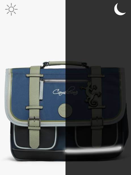 Cartable Enfant 3 Compartiments Cameleon Bleu vintage urban CA41 vue secondaire 8