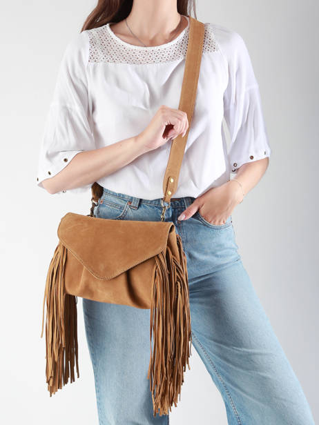 Medium Leather Suzon Folk Crossbody Bag Paul marius Brown folk SUZOMFOL other view 1