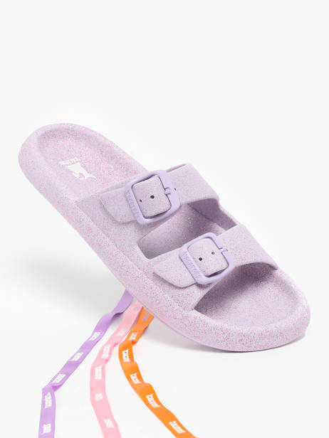 Claquettes Cacatoes Violet women JESSYGLI vue secondaire 2