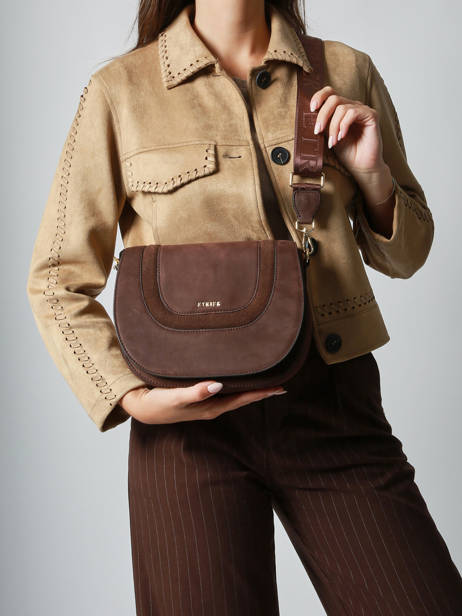 Sac Bandoulière M Lasso Cuir Etrier Marron lasso ELAS152M vue secondaire 1