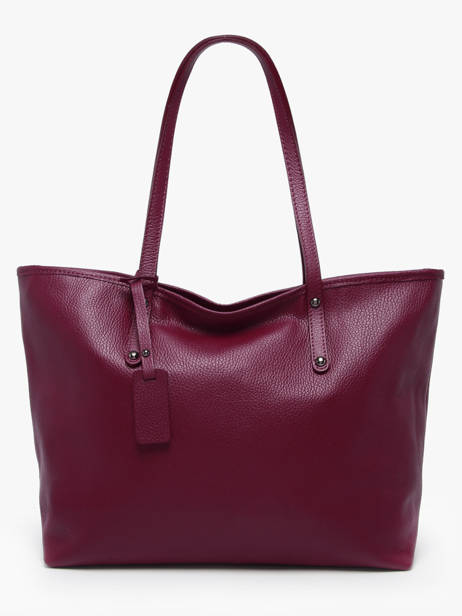 Leather Caviar Tote Bag Milano Violet caviar CA19111N