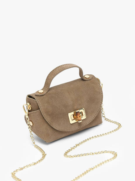 Crossbody Bag Velvet Leather Milano Brown velvet VE24117 other view 2