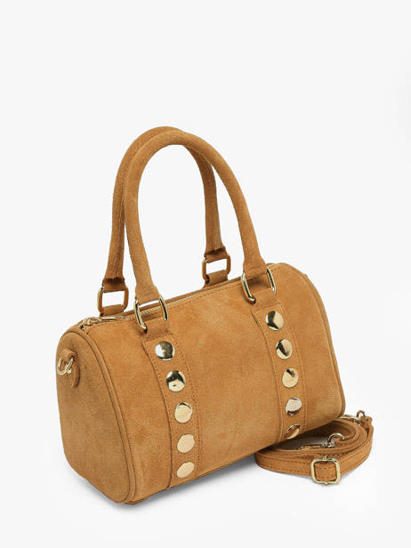 Handbag Velvet Leather Milano Brown velvet VE25066 other view 2