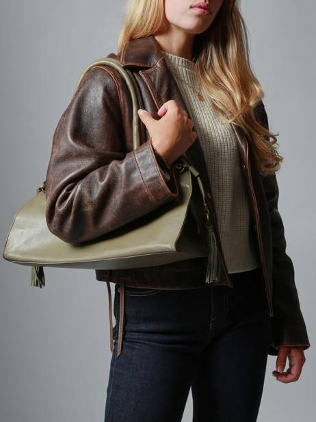 Sac Porté épaule Cow Cuir Basilic pepper Vert cow BCOW84 vue secondaire 1