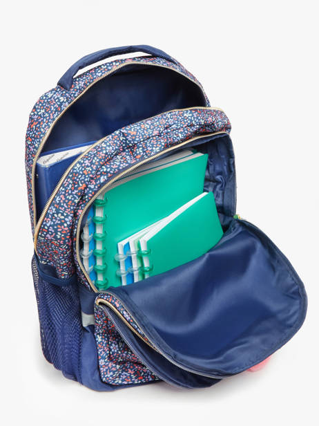 2-compartment Backpack Milky kiss Blue floral fame 3700526 other view 3