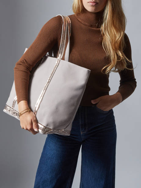 Le Cabas L Paillettes Vanessa bruno Gris cabas 1V40315 vue secondaire 1