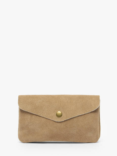 Porte-monnaie Velvet Cuir Milano Beige velvet VE23113