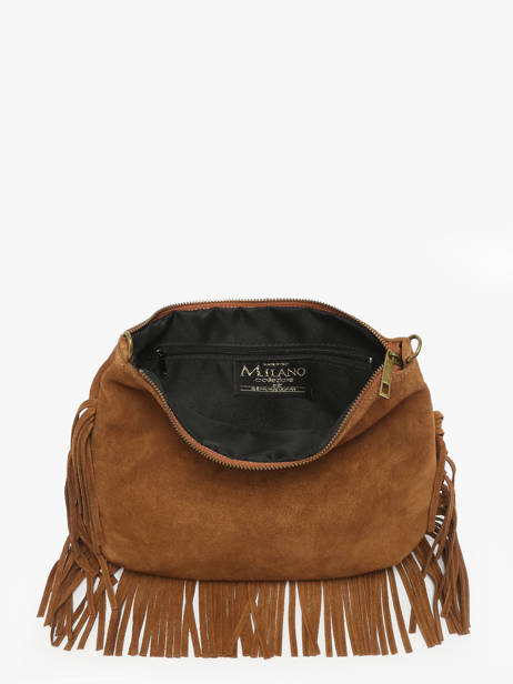 Crossbody Bag Velvet Leather Milano Brown velvet VE241117 other view 2