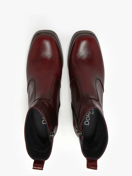 Bottines à Talon Cristel En Cuir Dorking Rouge accessoires D9157 vue secondaire 3