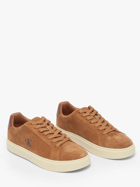 Sneakers En Cuir Calvin klein jeans Marron men YM01434 vue secondaire 2