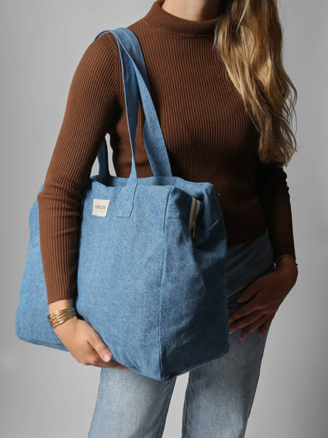 Shoulder Bag Célestins Recycled Coton Rivedroite Blue timeless CELESTIM other view 1