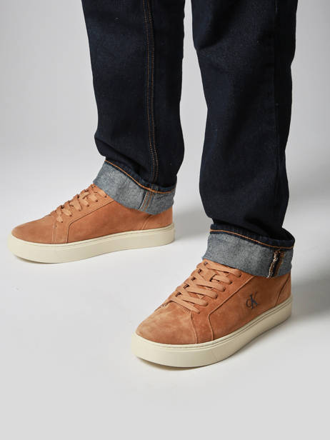 Sneakers En Cuir Calvin klein jeans Marron men YM01434 vue secondaire 1