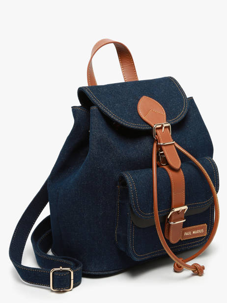 Backpack Paul marius Blue denim brut BAROUDEB other view 1