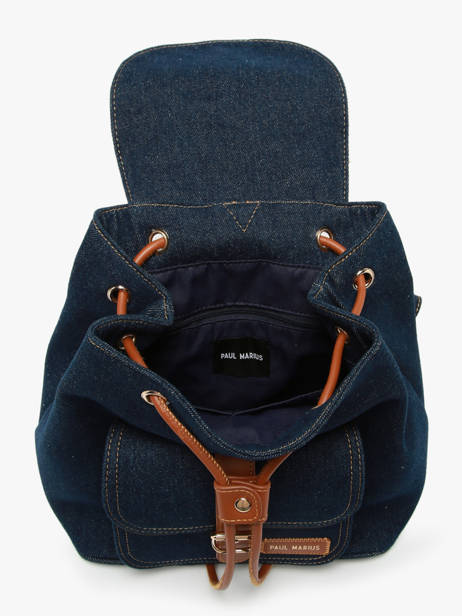 Backpack Paul marius Blue denim brut BAROUDEB other view 2