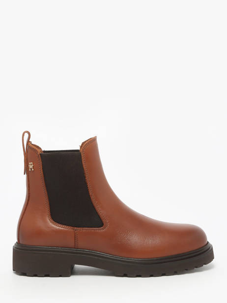 Chelsea Boots In Leather Tommy hilfiger Brown women 8766BDS