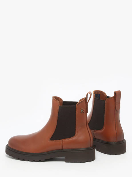 Chelsea Boots In Leather Tommy hilfiger Brown women 8766BDS other view 2