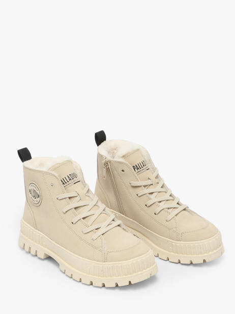Boots In Leather Palladium Beige women 74353210 other view 1
