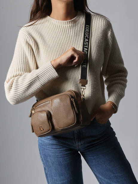 Shoulder Bag Pocket Lulu castagnette Brown pocket ZAHRA other view 1