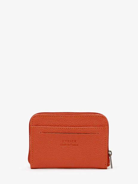 Coin Purse Leather Etrier Orange madras EMAD900 other view 2