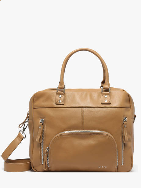 Sac Macy Cuir Nat et nin Beige vintage MACY