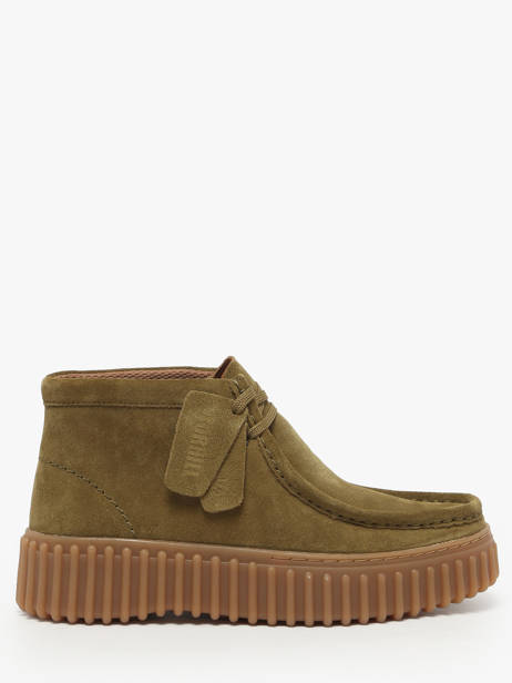 Chaussures Derbies Montante En Cuir Clarks Vert women 26183872