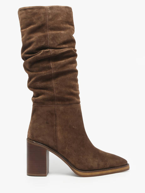 Bottes à Talon En Cuir Alpe Marron women 52191133