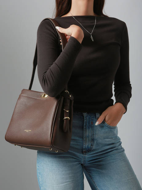 Sac Porté épaule Mademoiselle Romy Cuir Lancaster Marron mademoiselle romy 105 vue secondaire 1