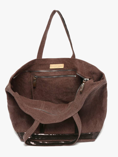 Le Cabas L Lin Paillettes Vanessa bruno Marron cabas lin 31V40409 vue secondaire 2