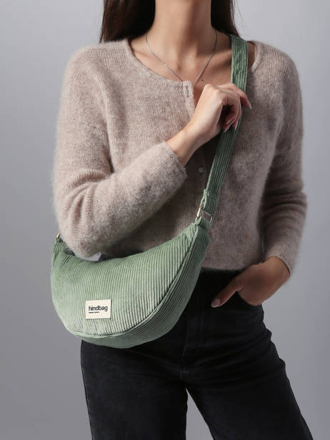 Sac Banane Velours Velours Côtelé Hindbag Vert velours V vue secondaire 1