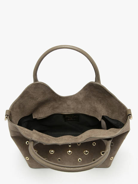 Handbag Velvet Studs Milano Brown velvet studs VS25092 other view 2