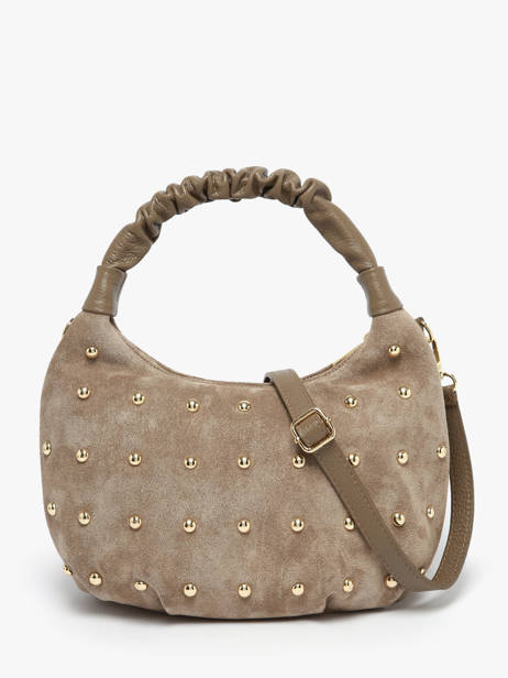Shoulder Bag Velvet Studs Milano Brown velvet studs VS25094 other view 3