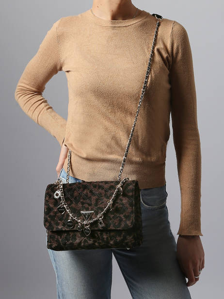 Sac Bandoulière Giully Polyester Guess Marron giully LG967320 vue secondaire 1