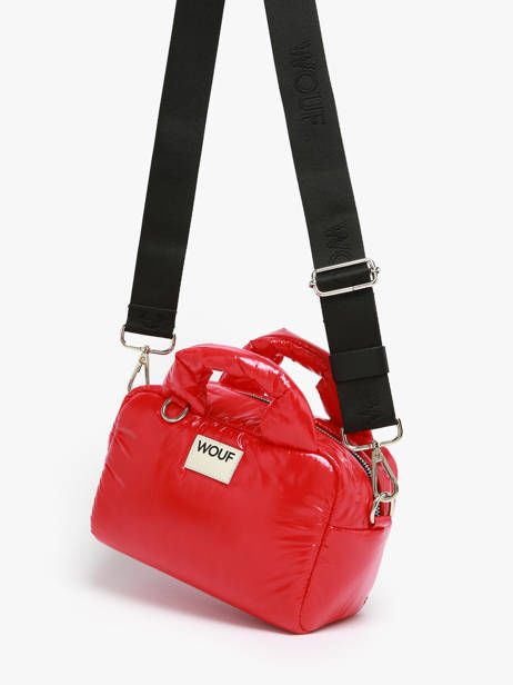 Shoulder Bag Glossy Recycled Polyester Wouf Red glossy BB250026 other view 1