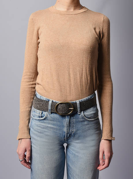 Leather Women's Belt Pieces Gray laura 17125486 other view 1