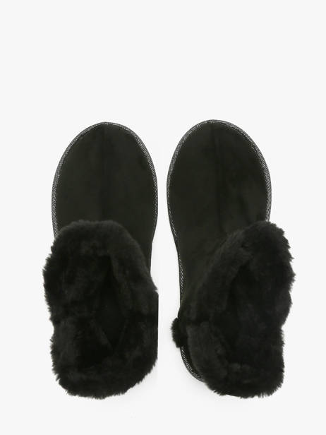 Slippers In Leather Isotoner Black accessoires 97391 other view 3