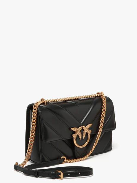 Sac Bandoulière Love Bag Icon Cuir Pinko Noir love bag icon 4549A2OS vue secondaire 1