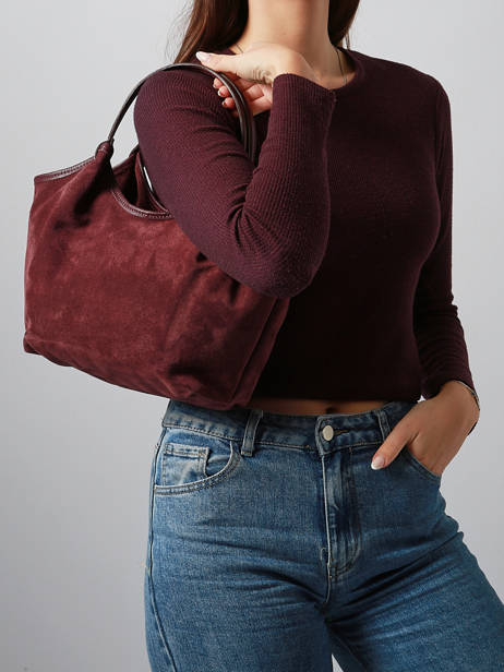 Sac PortÃ© Ã©paule Velvet Caviar Cuir Milano Rouge velvet caviar VC241111 vue secondaire 1