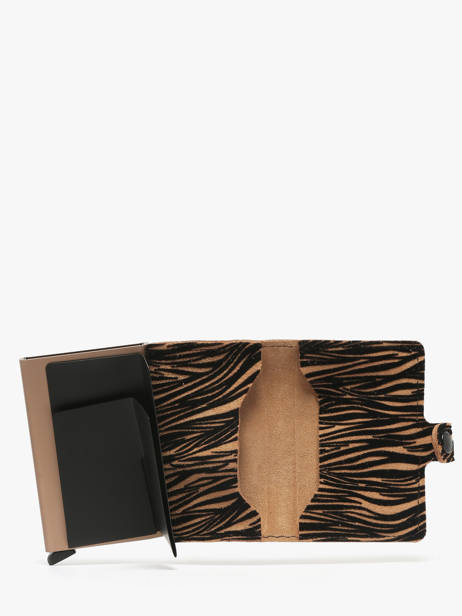 Leather Zebra Mini Wallet Secrid Beige animal MZE other view 1