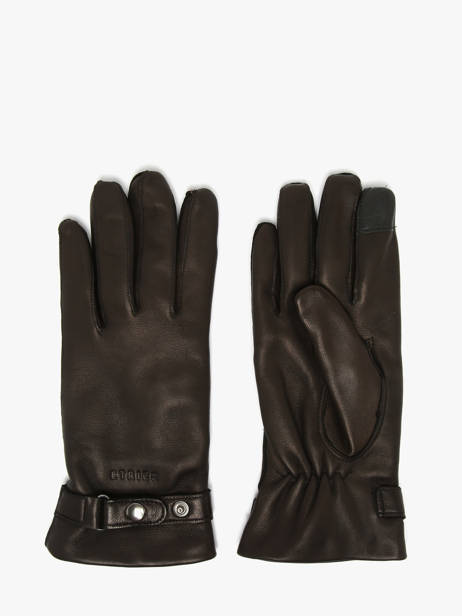 Men's Leather Gloves Etrier Black accessoires EGLO603G