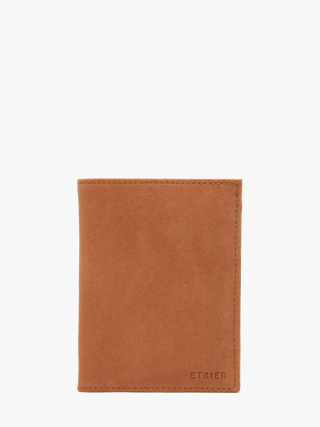 Wallet With Card Holder Leather Etrier Brown oil EOIL5016