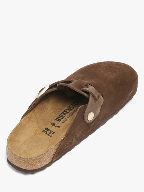 Slippers In Leather Birkenstock Brown accessoires 1031716 other view 2