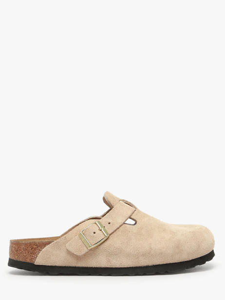 Slippers In Leather Birkenstock Beige accessoires 1030883