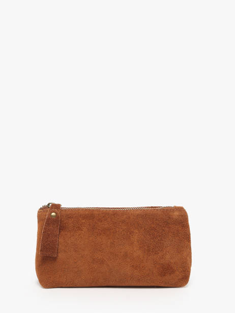 Pouch Leather Milano Brown velvet VE22114