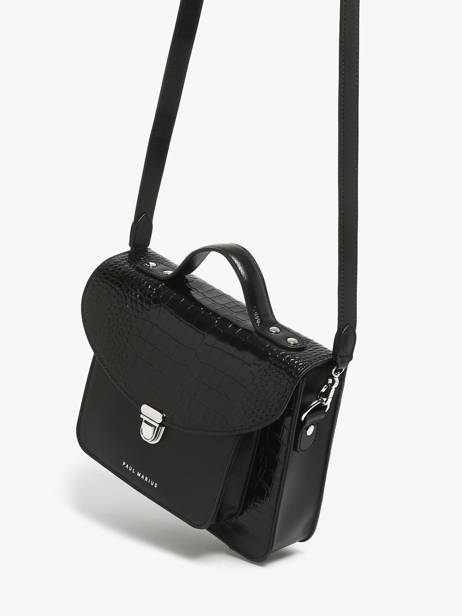 Crossbody Bag Croco Vernis Paul marius Black croco vernis GEORGCRV other view 1