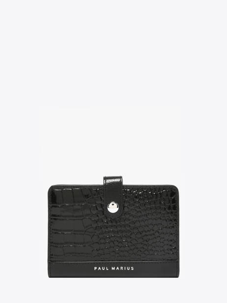 Wallet Leather Paul marius Black croco vernis JEANNCRV