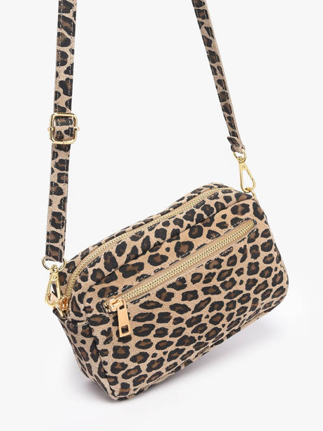 Sac Bandoulière Velvet Leopardo Cuir Milano Beige velvet leopardo VL25115 vue secondaire 2