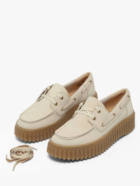 Chaussures Bateau Plateforme En Cuir Clarks Beige women 26186302 vue secondaire 2