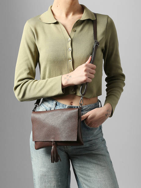 Sac Bandoulière Caviar Cuir Milano Marron caviar CA22112 vue secondaire 1