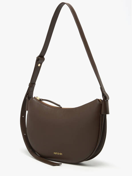 Sac Bandoulière Vintage Cuir Nat et nin Marron vintage LUNE vue secondaire 1