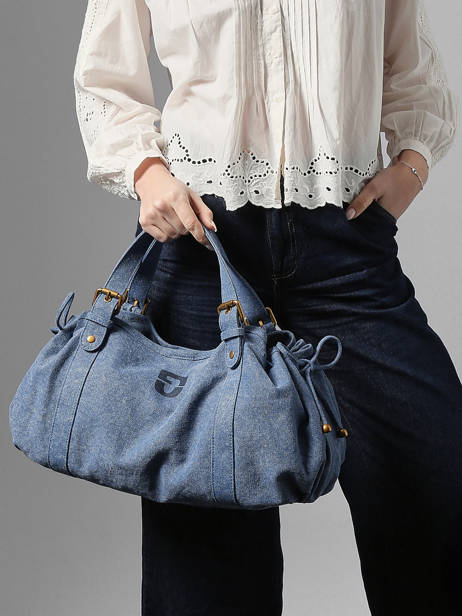 Sac Porté épaule Canvas Coton Gerard darel Bleu canvas D489 vue secondaire 1